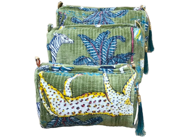 Set de viaje Jungle Velvet de 3 piezas: Verde