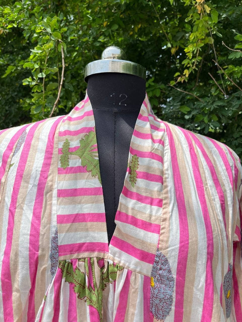 Vestido de algodón estampado a mano VARIOS COLORES