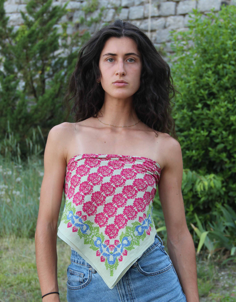LES BELLES VAGABONDES Cuadrado Trianon Coral Cotton