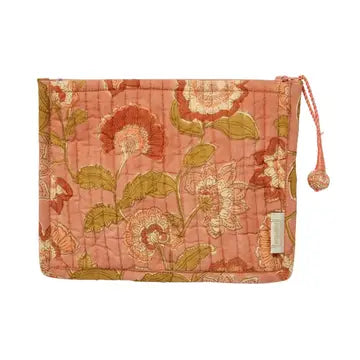 BONHEUR DU JOUR  Bolsa pequeña acolchada con estampado de flores indias