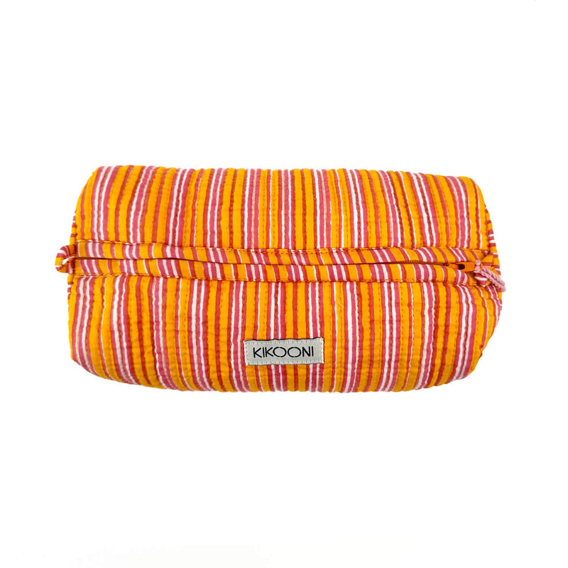 Bolsa de cosméticos hecha a mano «Stripes»: Rojo / Algodón