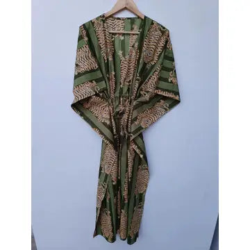 Vestido largo estilo caftán de verano de algodón