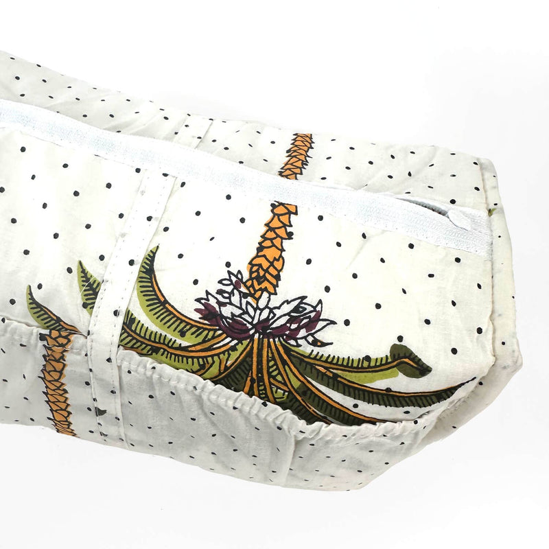 Bolsa de cosméticos hecha a mano «Stripes»: Verde / Algodón