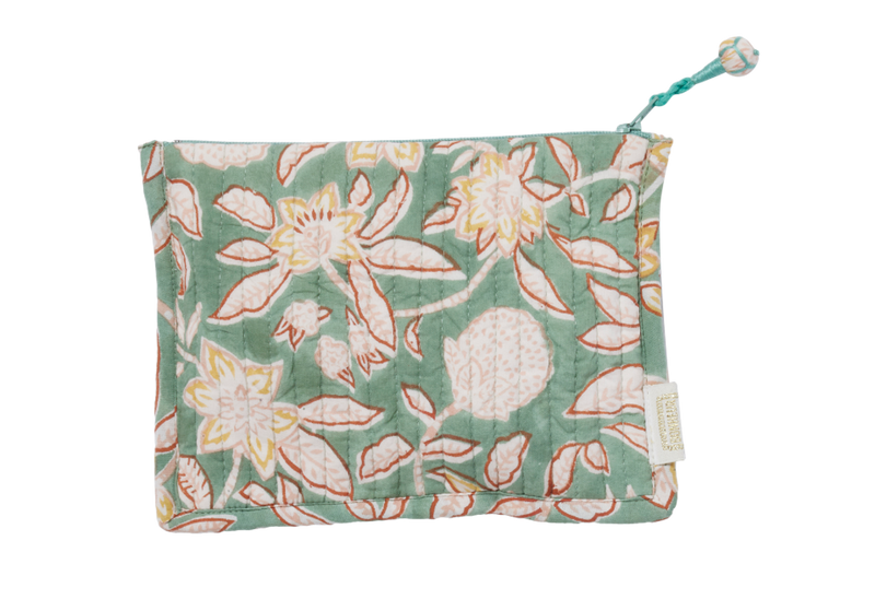 BONHEUR DU JOUR  Bolsa pequeña acolchada con estampado de flores indias