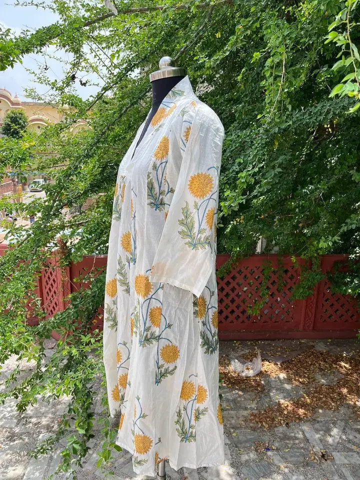 Vestido de algodón estampado a mano VARIOS COLORES