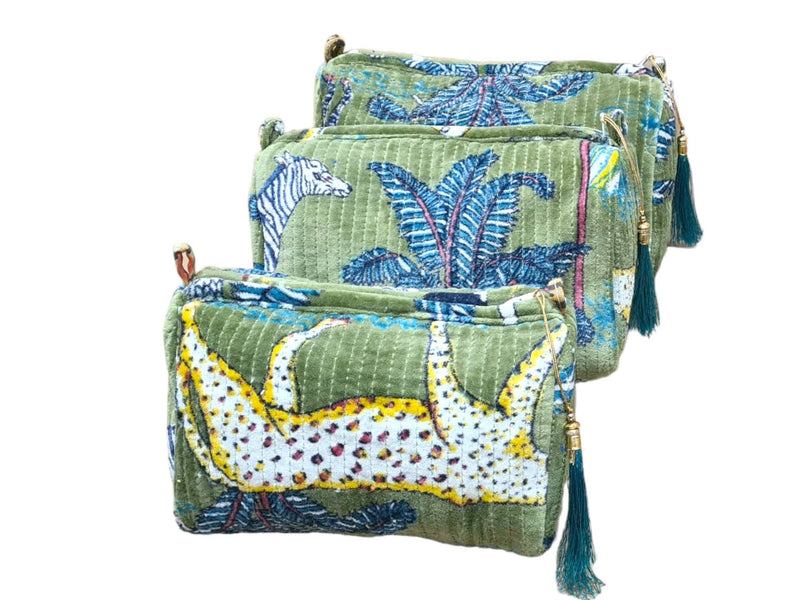 Set de viaje Jungle Velvet de 3 piezas: Verde