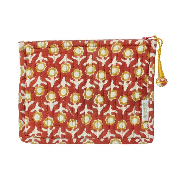 BONHEUR DU JOUR  Bolsa pequeña acolchada con estampado de flores indias