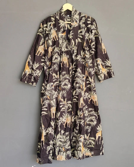 Vestido de algodón estampado a mano VARIOS COLORES