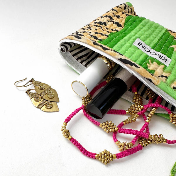 Minibolso hecho a mano «Poppy Tiger green»