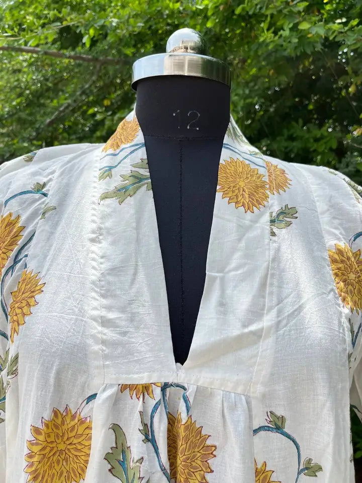 Vestido de algodón estampado a mano VARIOS COLORES