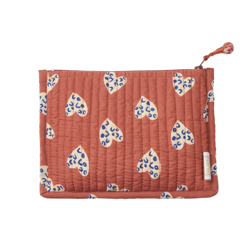 BONHEUR DU JOUR  Bolsa pequeña acolchada con estampado de flores indias