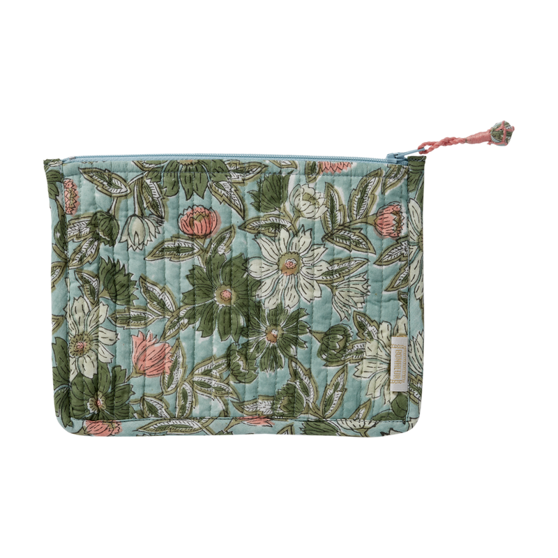 BONHEUR DU JOUR  Bolsa pequeña acolchada con estampado de flores indias