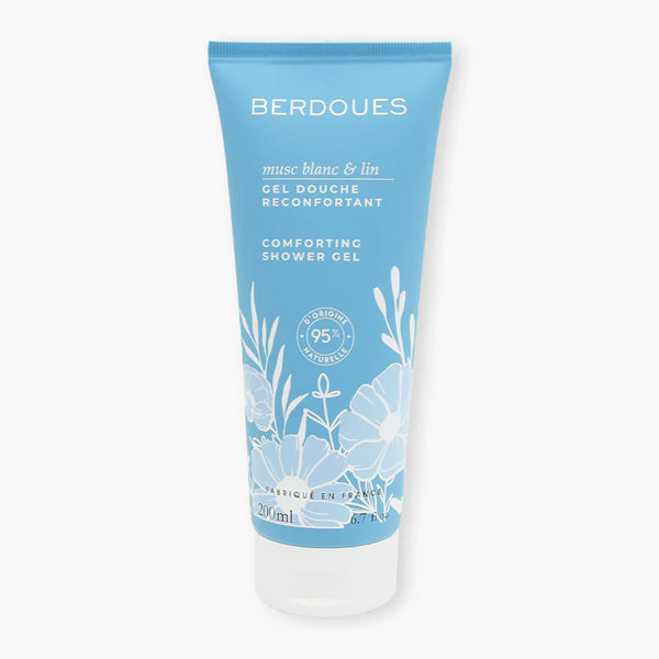 BERDOUES Gel de ducha de almizcle blanco y lino