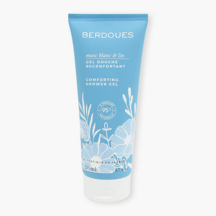 BERDOUES Gel de ducha de almizcle blanco y lino