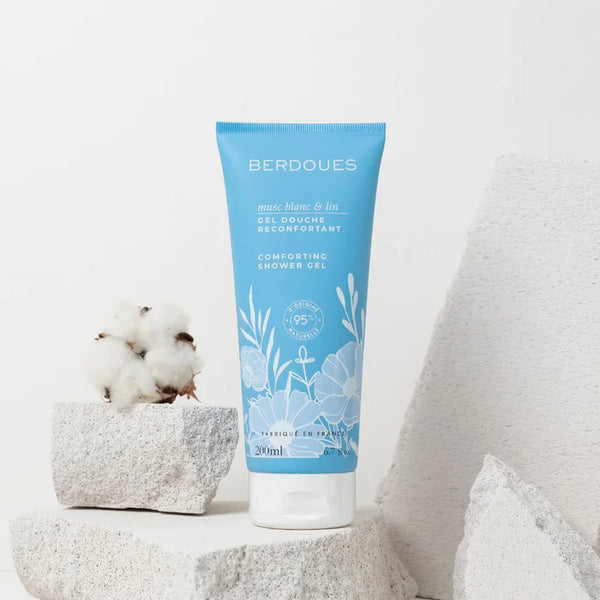 BERDOUES Gel de ducha de almizcle blanco y lino