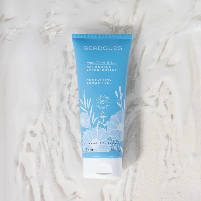 BERDOUES Gel de ducha de almizcle blanco y lino