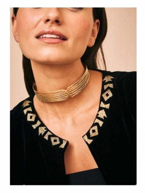 LATIDO Choker latón baño de oro