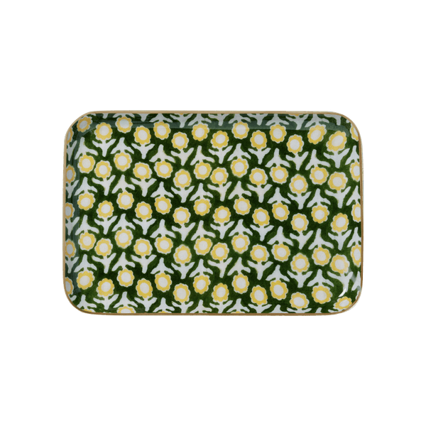 BONHEUR DU JOUR Bandeja de Metal Esmaltada Isha Verde