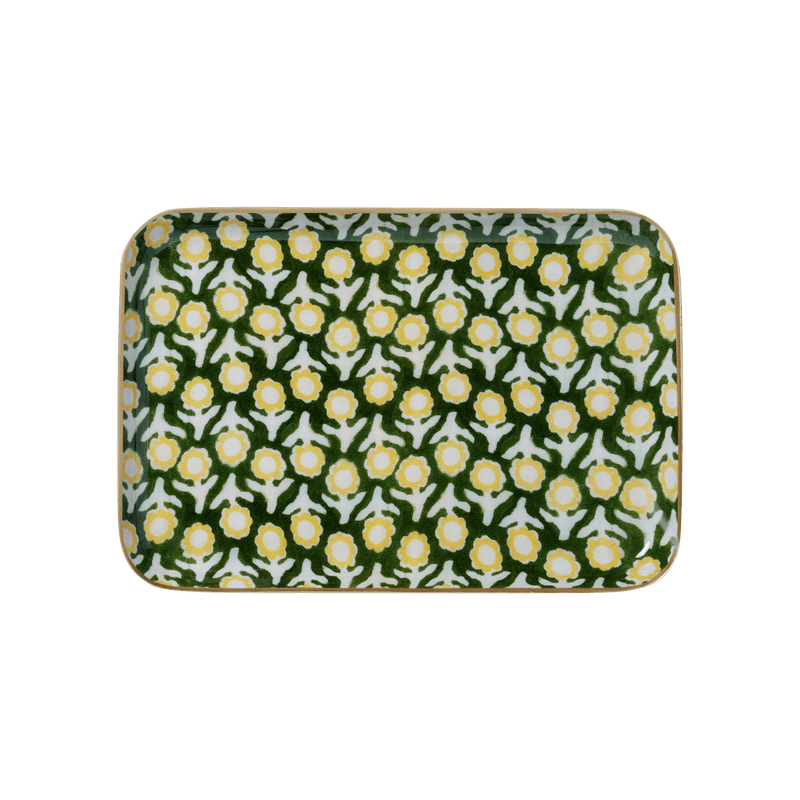 BONHEUR DU JOUR Bandeja de Metal Esmaltada Isha Verde