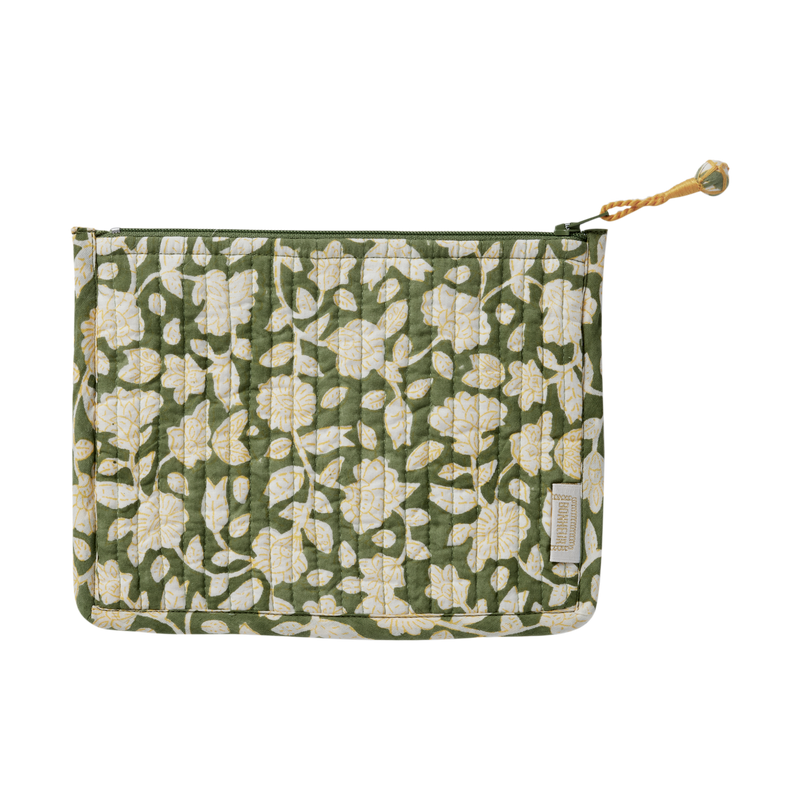 BONHEUR DU JOUR  Bolsa pequeña acolchada con estampado de flores indias