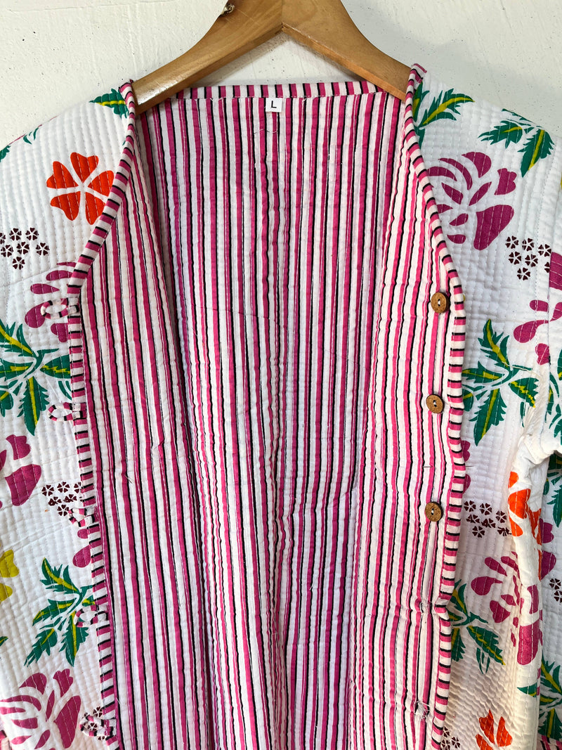 Chaqueta acolchada reversible de algodón Blossara: M