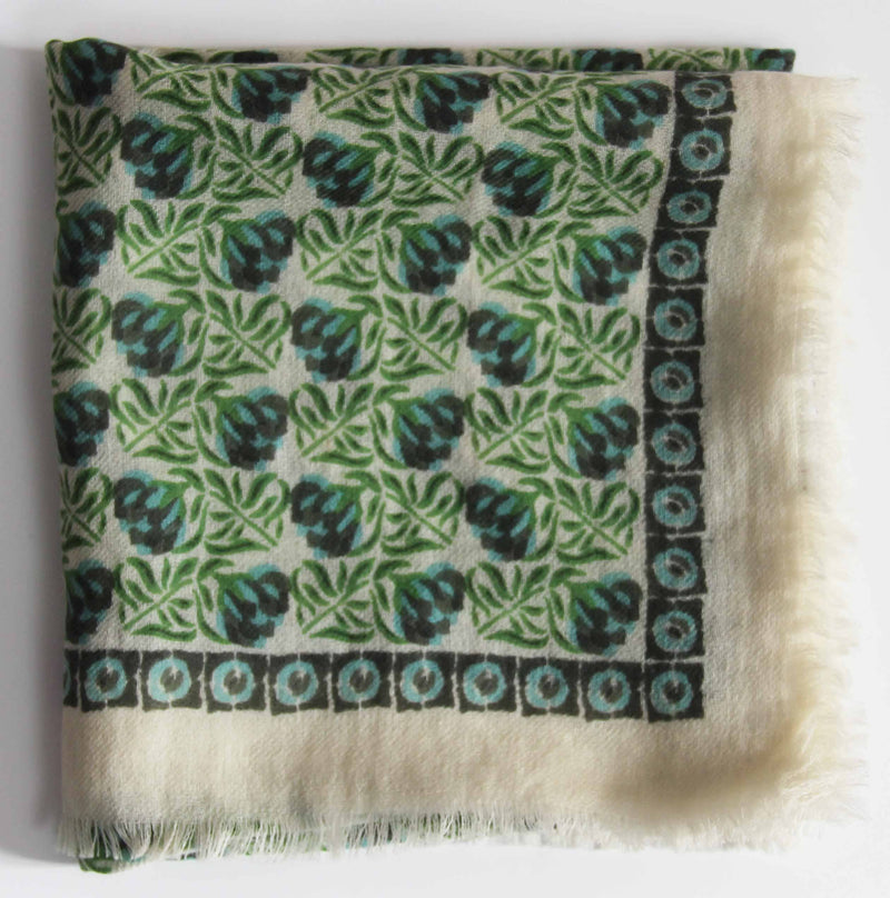 LES BELLES VAGABONDES Cuadrado de lana Green Green Poem