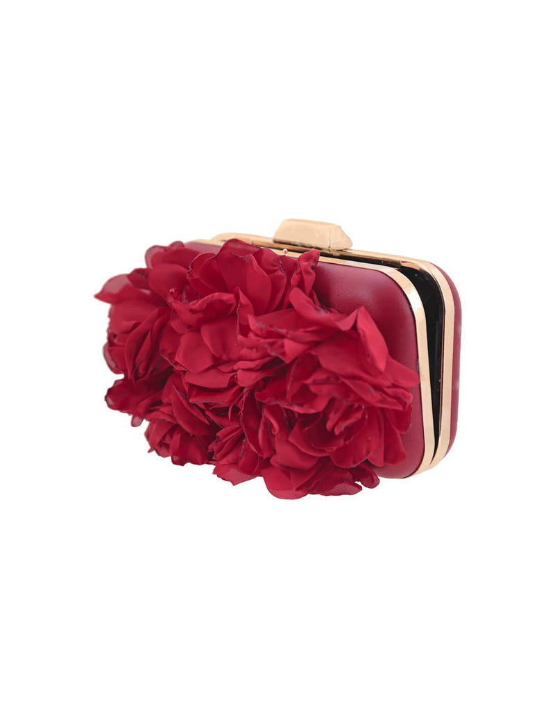 Bolso Clutch Flores Rojo
