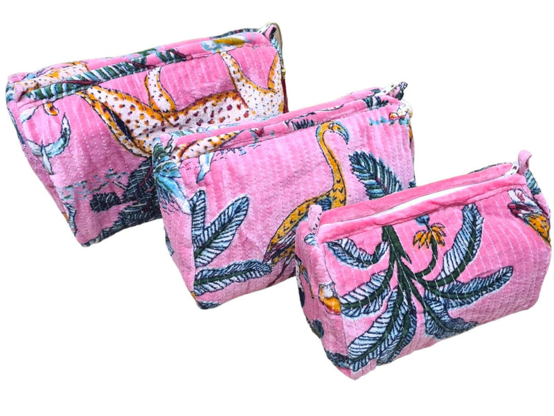 Set de viaje Jungle Velvet de 3 piezas: Verde