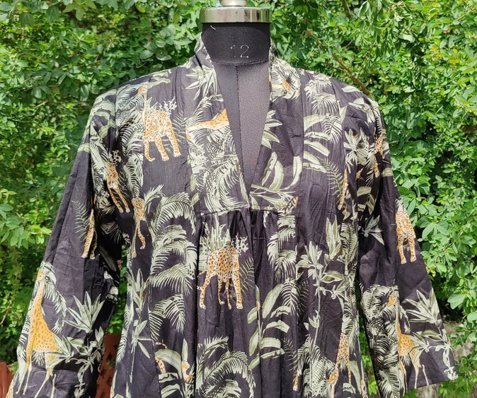 Vestido de algodón estampado a mano VARIOS COLORES