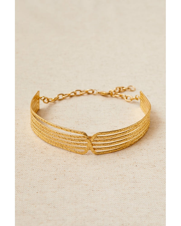 LATIDO Choker latón baño de oro