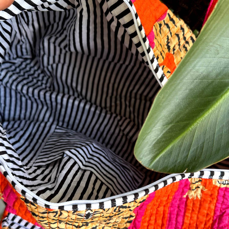 Bolsa de algodón hecha a mano «Poppy Tiger»