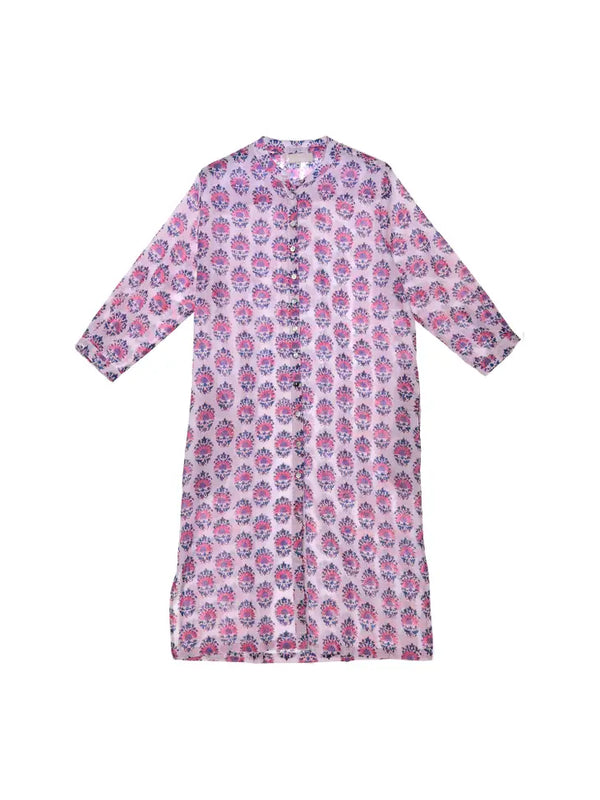 ABRACOLORS Vestido largo blanco flor