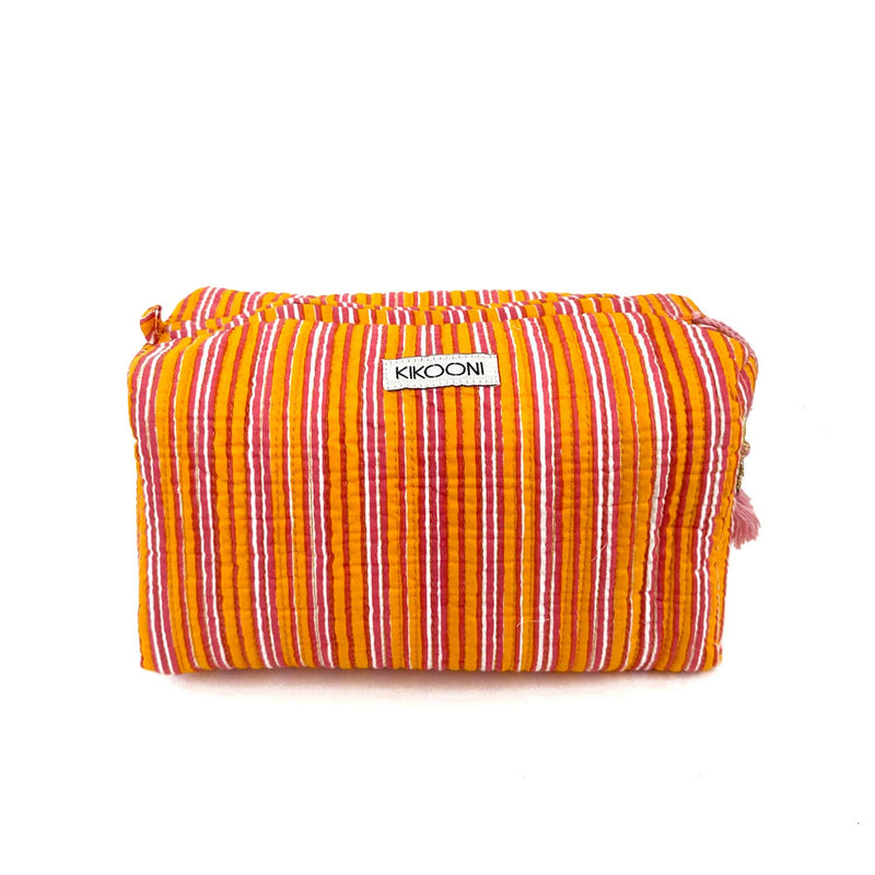 Bolsa de cosméticos hecha a mano «Stripes»: Azul