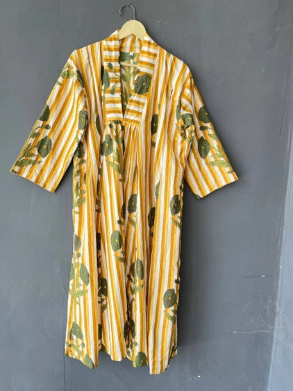 Vestido de algodón estampado a mano VARIOS COLORES