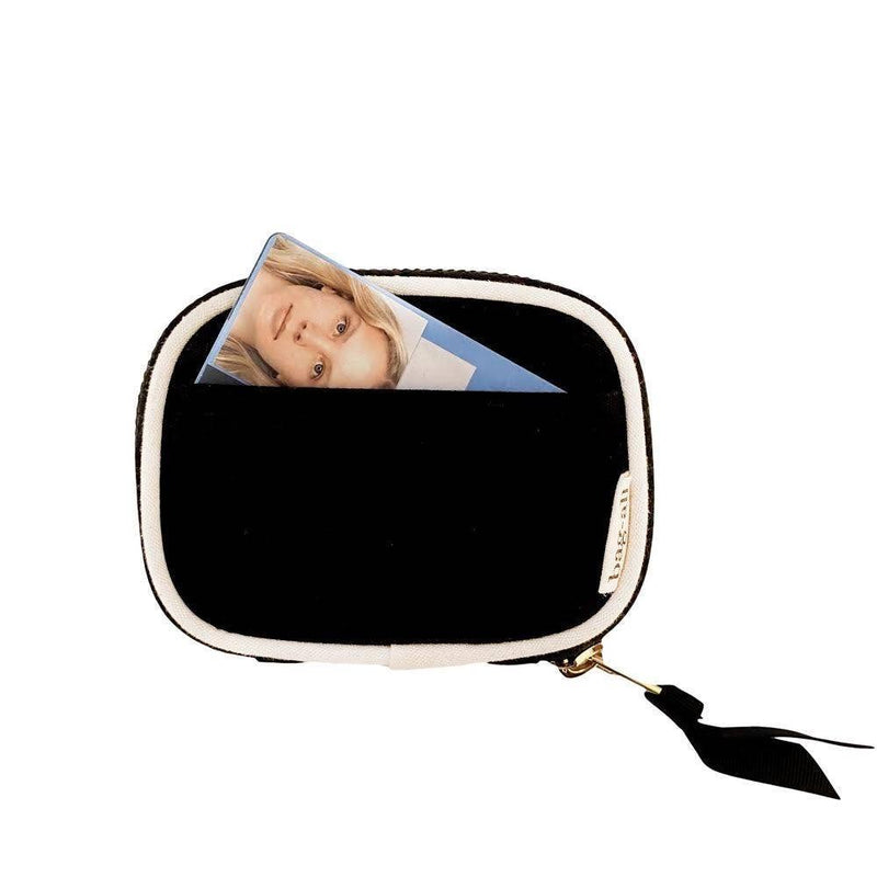 BAG-ALL Billetero pequeño negro con ribetes blancos