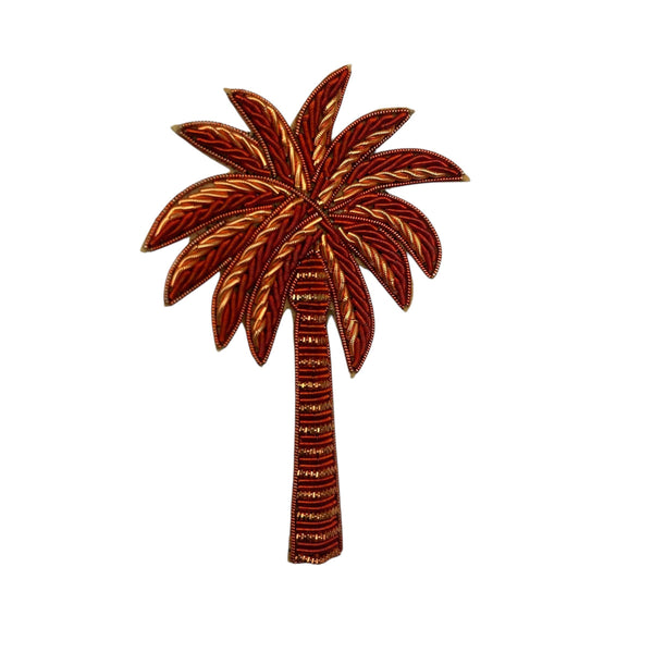 Broche / pin de palmera de coral bordado