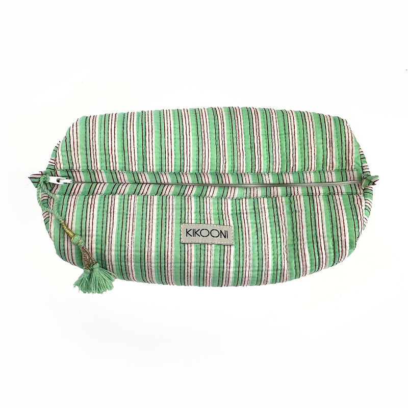 Bolsa de cosméticos hecha a mano «Stripes»: Rojo / Algodón