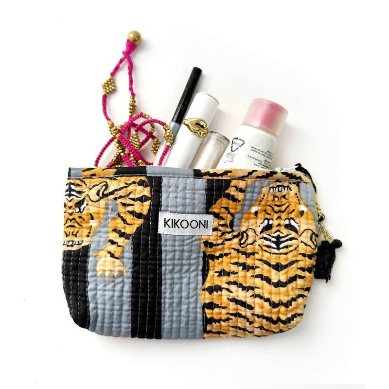 Minibolso hecho a mano «Poppy Tiger black»
