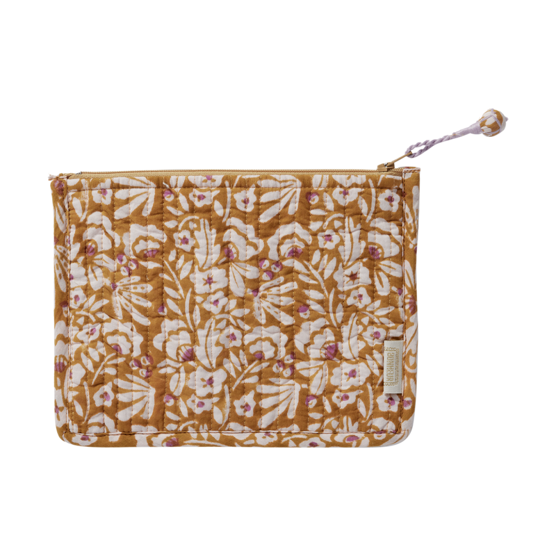 BONHEUR DU JOUR  Bolsa pequeña acolchada con estampado de flores indias