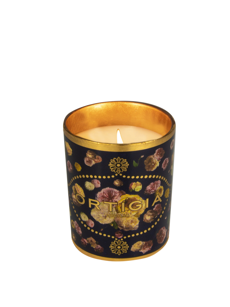 ORTIGIA Vela decorada con rosa antigua