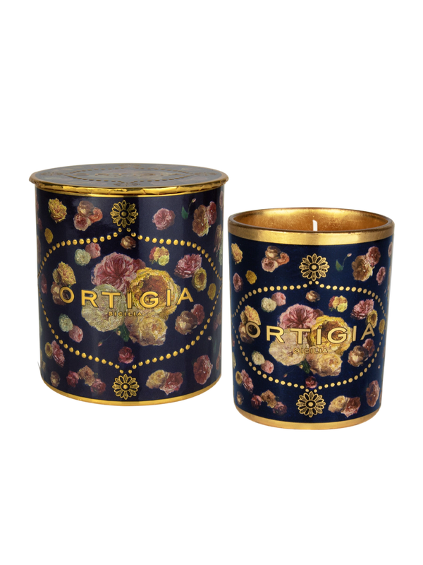 ORTIGIA Vela decorada con rosa antigua