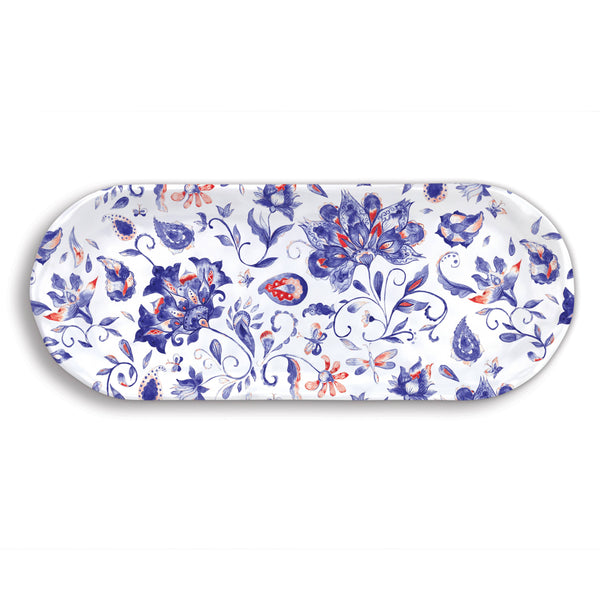 Plato largo rectangular de melamina - Paisley & Plaid