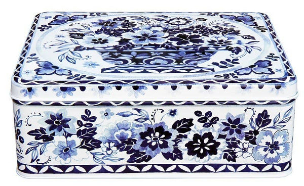 Caja metálica rectangular GM - Azul y blanco