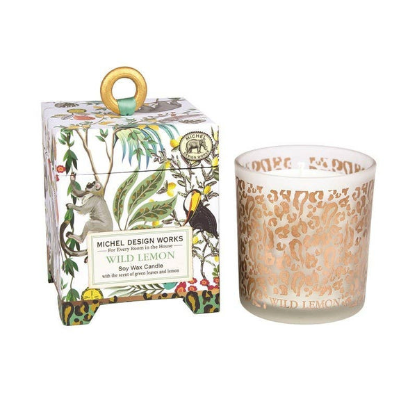 Vela perfumada de 184 g y caja de regalo, limón silvestre