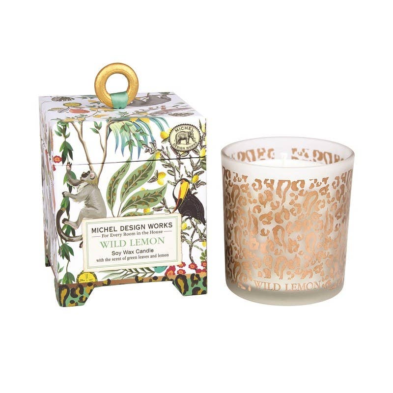 Vela perfumada de 184 g y caja de regalo, limón silvestre