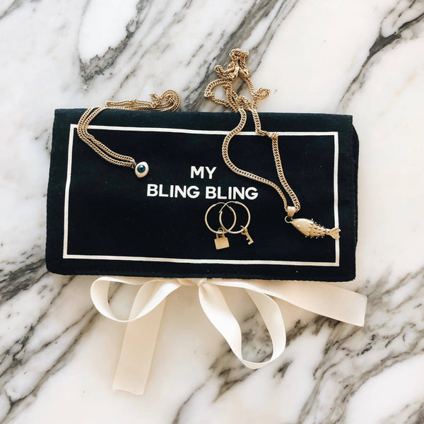 BAG-ALL Estuche para joyas de 5 piezas Bling Bling Black