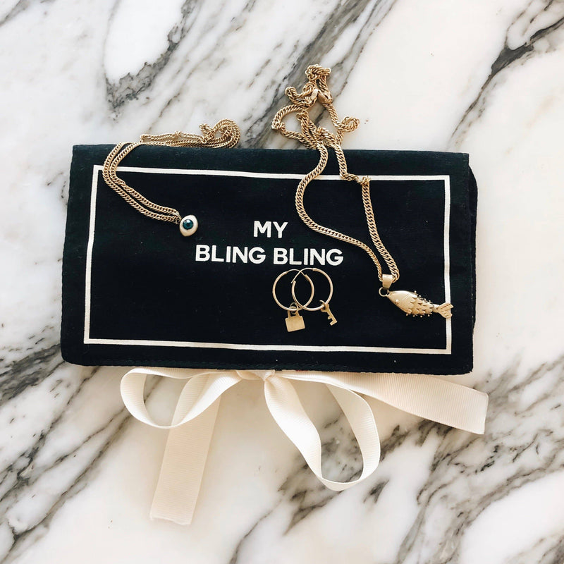 BAG-ALL Estuche para joyas de 5 piezas Bling Bling Black