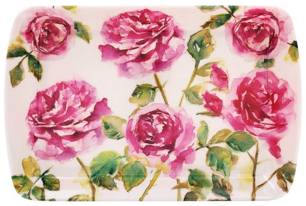 Bandeja rectangular pequeña de melamina - Rose Garden