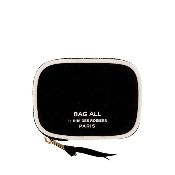 BAG-ALL Billetero pequeño negro con ribetes blancos