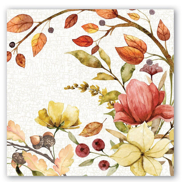 Pack de 20 servilletas de cóctel con hojas y flores de otoño